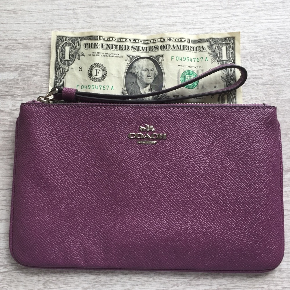 Coach large leather wristlet